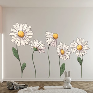 Bloem muur sticker/bloemen muur sticker/bloem stickers muur decor/pioenrozen muur sticker/kamille muur sticker/rozen muur sticker (K688)