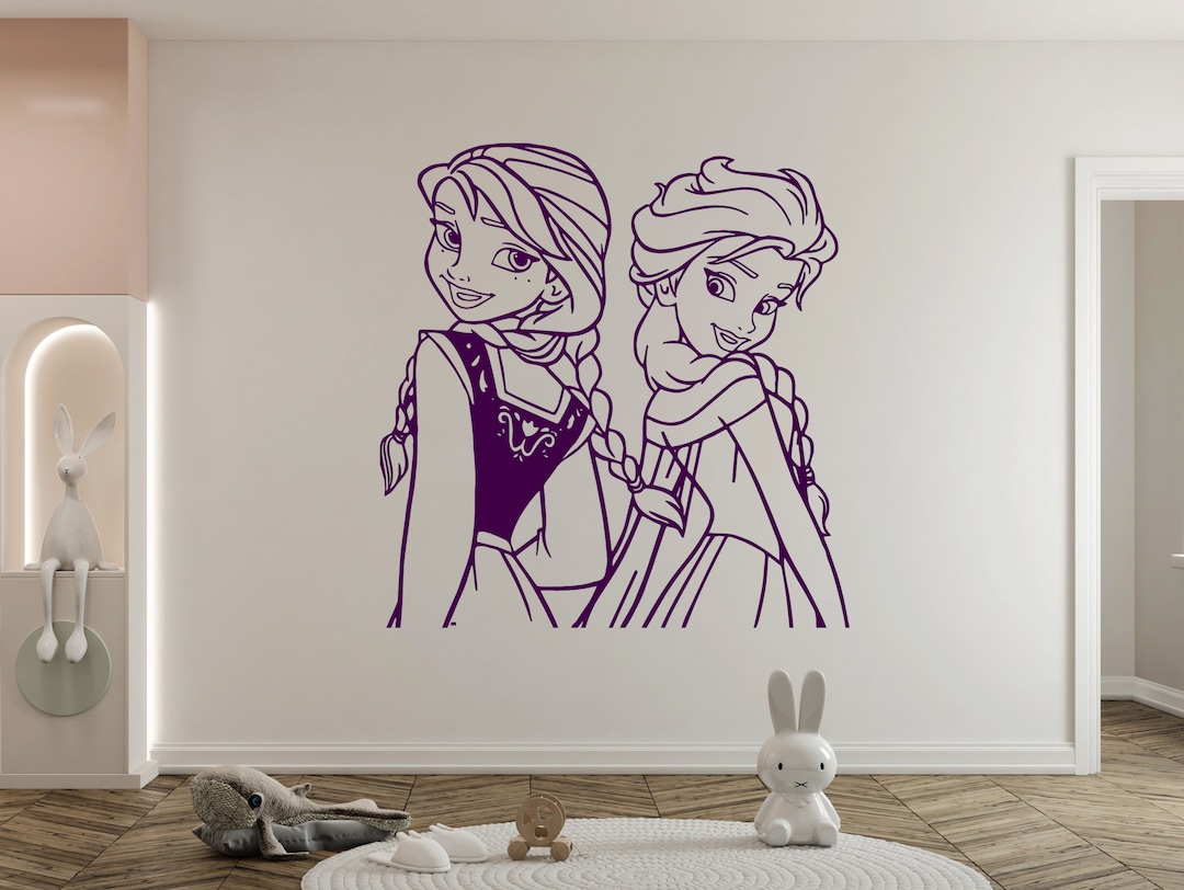 Frozen Wall Decal Princess Elsa and Anna Wall Decor for Girls Bedroom ...