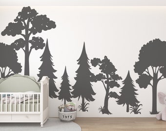 Forest Wall Decal/ Nature Wall Decal/ Trees Wall Decal/Trendy style/ Forest Scene Decals/ Home Wall Decal/ Home Decor/  (K759)