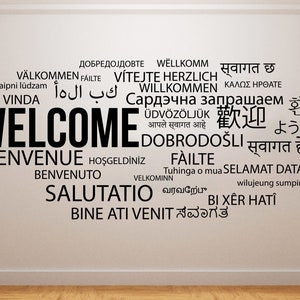 Welcome Wall Decal/ Hello and Welcome Wall Decal/Welcome Door  Wall Decal/ Welcome Sticker/Welcome Wall Sticker/ Welcome Sign   (K534)