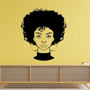 African Girl Wall Decal /Beautiful woman wall decal/Beautiful African Woman wall decal / Esthetician Decor. (K249)