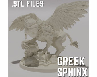 Greek Sphinx - Tabletop Miniature - Printable 3D Model .stl Files