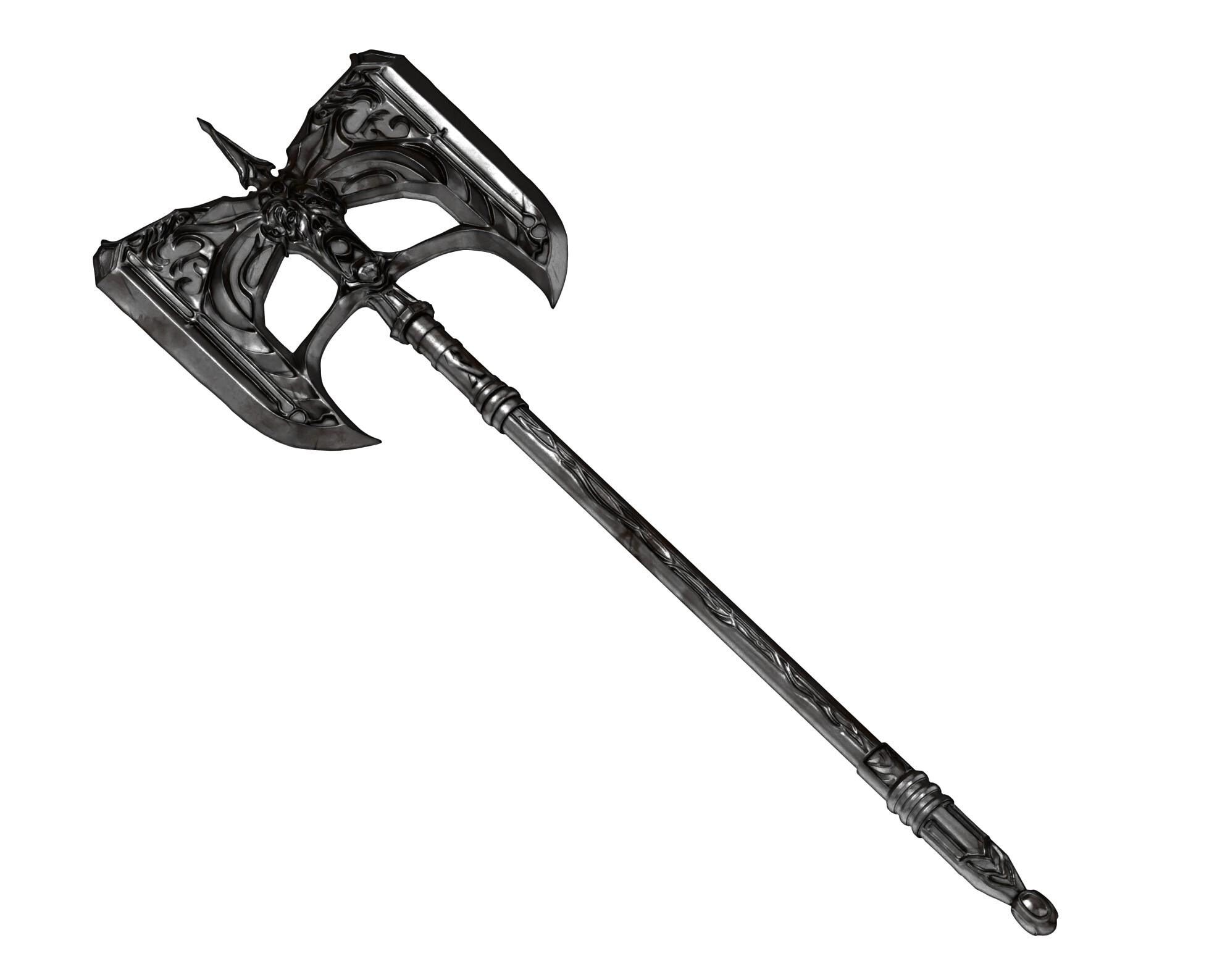 Wuuthrad - 105 cm War Axe for Cosplay (STL and OBJ files)