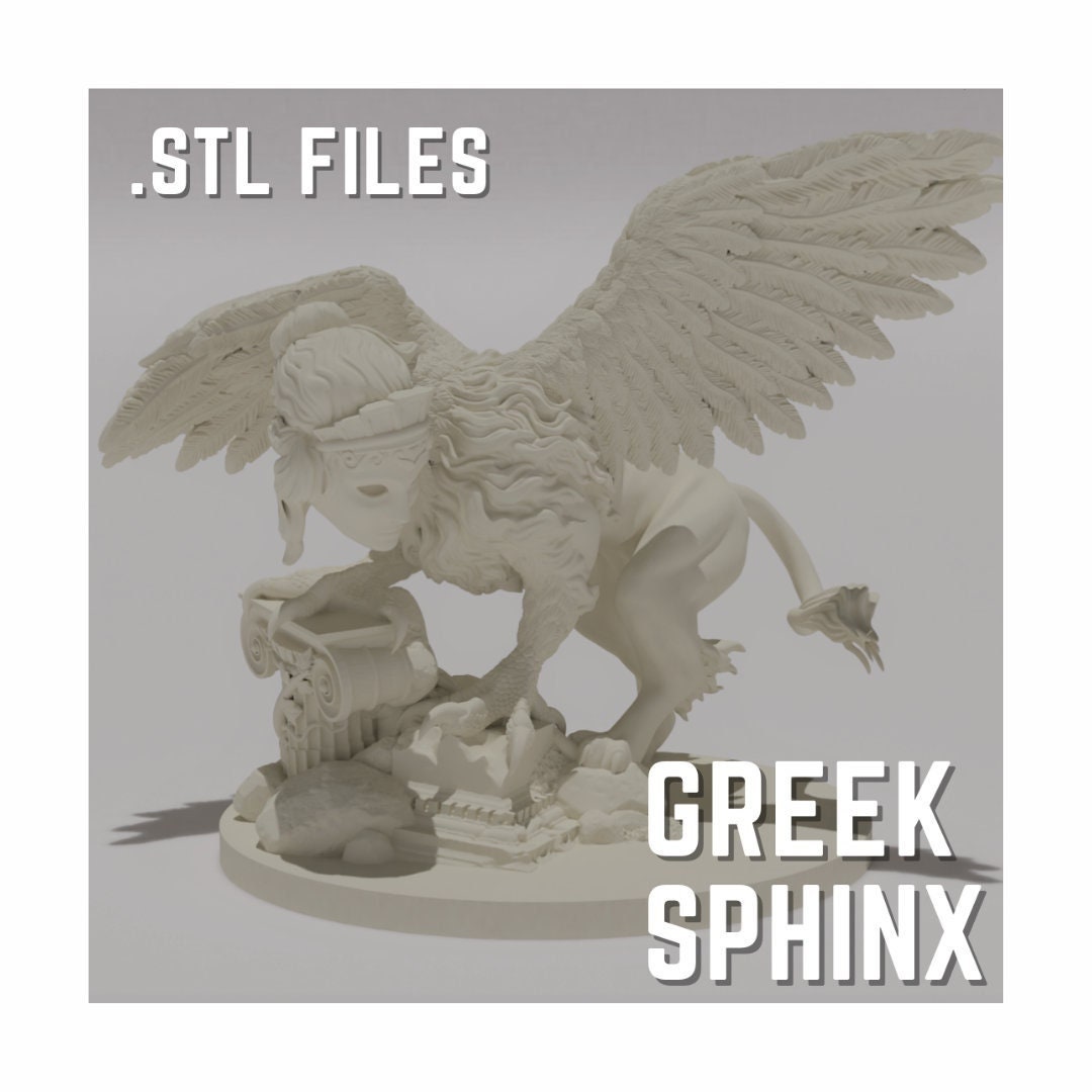 Greek Sphinx - Tabletop Miniature - Printable 3D Model .stl Files - Etsy
