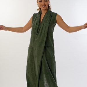 Linen Kimono Dress, Linen Dress, Linen Clothing, Japanese Kimono Dress, Plus Size Clothing, Linen Maxi Dress, Japanese Dress, Long Dress