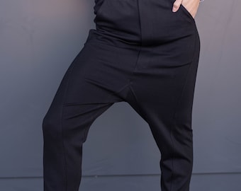 Black Pants, High Waist Pants, Women Pants, Plus Size Clothing, Spring Pants, Harem Pants, Long Pants, Drop Crotch Pants, Baggy Pants, Loose