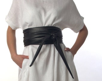 Obi Belt, Wrap Belt,Tie Belt, Women Obi Belt, Faux Leather Belt, Waist Belt, Wide Belt, Corset Belt, Dress Obi Belt