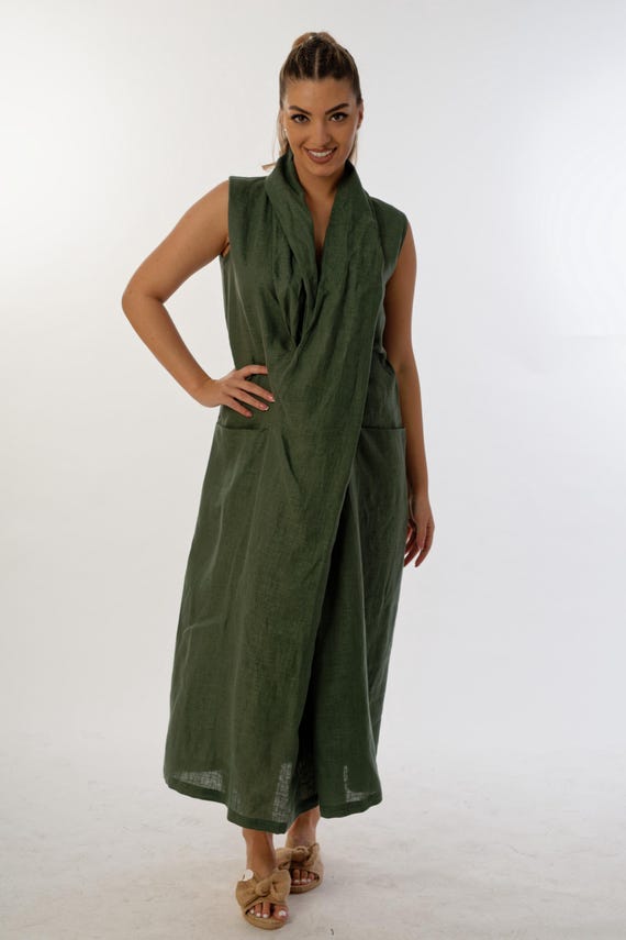 Linen Kimono Dress, Linen Dress, Linen Clothing, Japanese Kimono Dress, Plus Size Clothing, Linen Maxi Dress, Japanese Dress, Long Dress