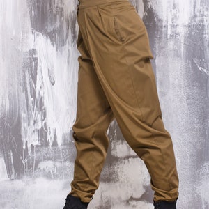 Pantalon cargo plissé taille ultra haute pour femme, Pantalon fuselé large boutonné sur le devant, Streetwear ample Y2K, Vêtements esthétiques japonais image 2