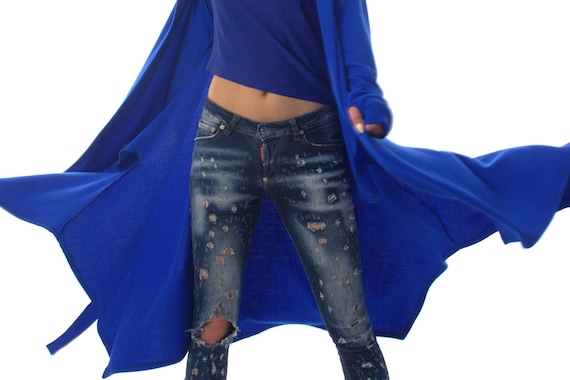 Women's Hooded Cardigan with Pockets, Steampunk Jacket, Plus Size Spring ,Long Cardigan , Boho Cardigan, Wrap Cardigan, Modern Urban Look