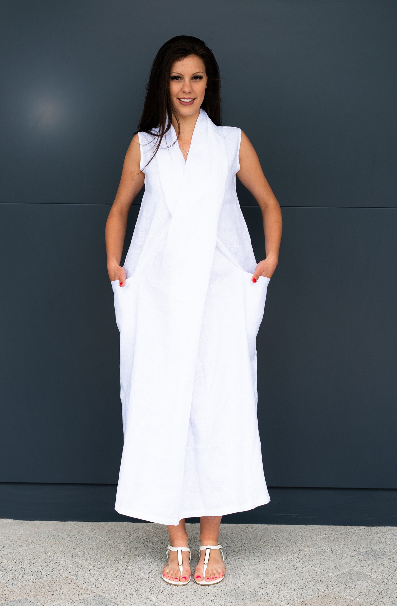 Linen Kimono Dress Linen Dress Linen Clothing Japanese Etsy