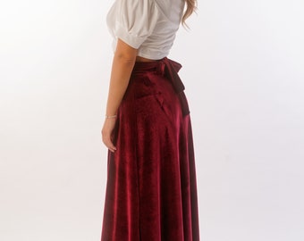 Velvet Maxi Skirt , Long Velvet Skirt , Winter Skirt, Plus