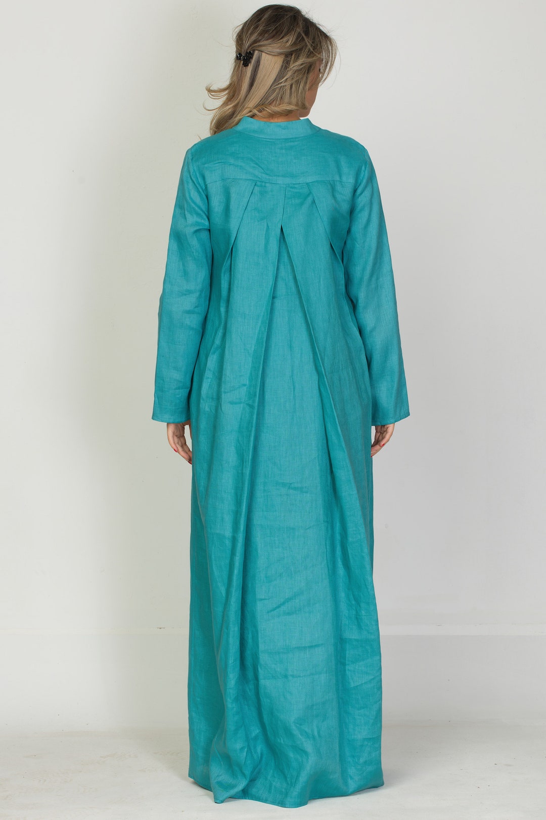 Linen Kaftan Women, Linen Maxi Abaya,maternity Dress, Arabic Robe, A ...