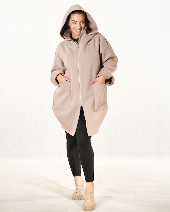 Oversized Hoodie, Cyberpunk Jacket, Hoodies for Women, Plus Size Cotton Coat
