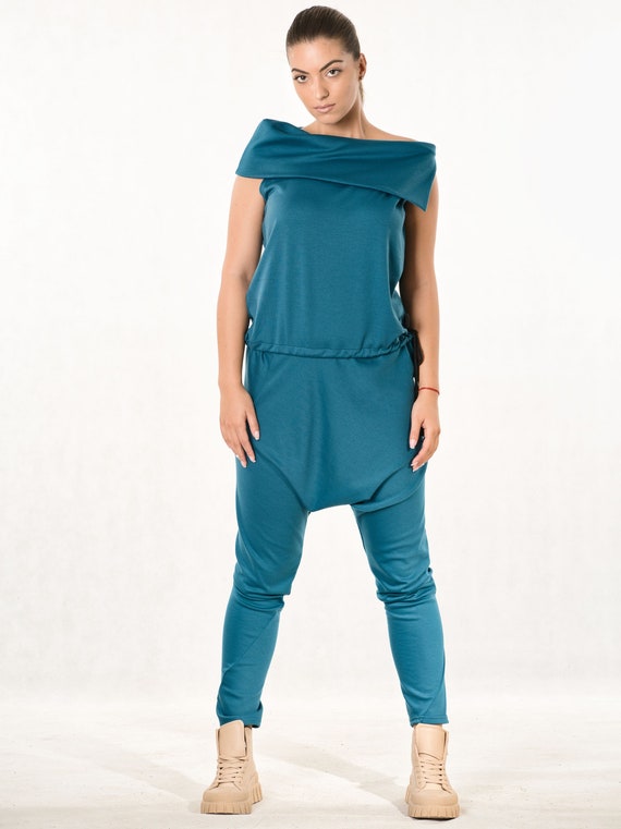 Jumpsuit Women, Harem Jumpsuit, Wide Leg Jumpsuit, Off Shoulder Jumpsuit, Harem Overall,Futuristic Clothing, Modern Out, Avant-Garde Style
