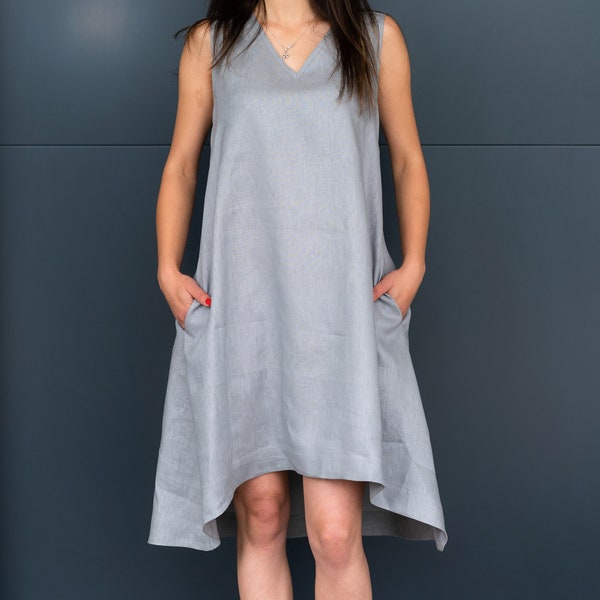 Ice-Grey Linen Dress main image 1