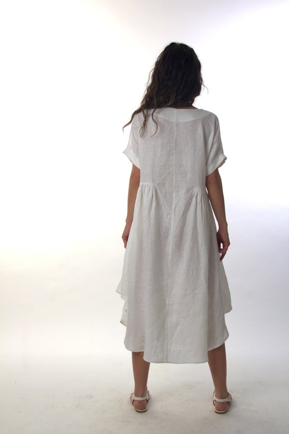 White Linen Dress, White Summer Dress, Linen Maxi Dress, Linen Clothes, Linen Kaftan, Plus Size Clothing, Linen Caftan, Bohemian Linen Dress
