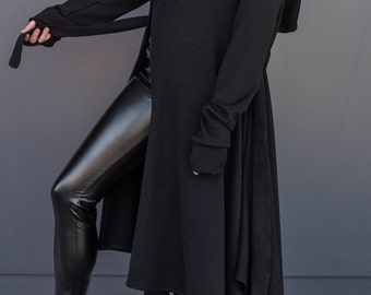 最も完璧な Unisex Cloak, Size Plus Women Cape, Black Cardigan, Grunch ジャケット・アウター