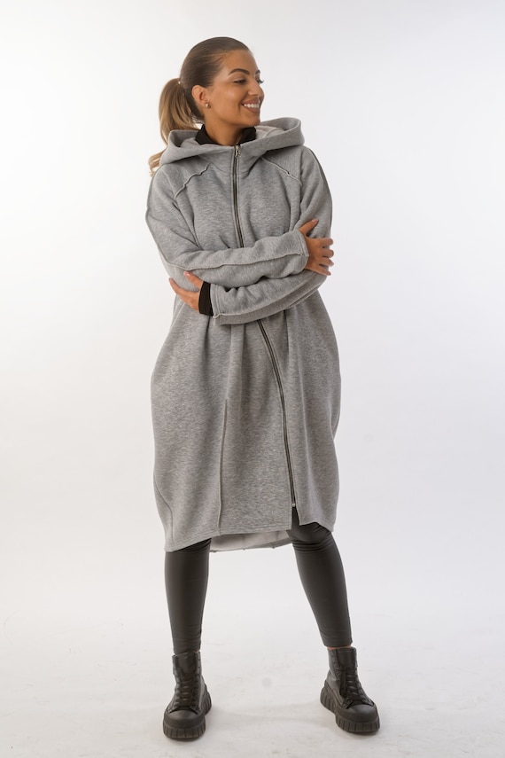 Oversized Hoodie, Cyberpunk Hoodie, Asymmetrical Cotton Coat, Cyberpunk Clothing for Women