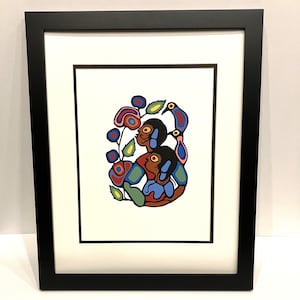 Norval Morrisseau silkscreen, &#39;Cosmic Children 1,&#39; framed Indigenous art