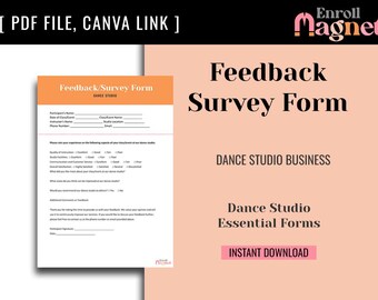 Feedbackundersökningsformulär PDF- och Canva-mall - Redigerbart, utskrivbart kundnöjdhetsformulär, evenemang, service, produktrecension, feedbackformulär