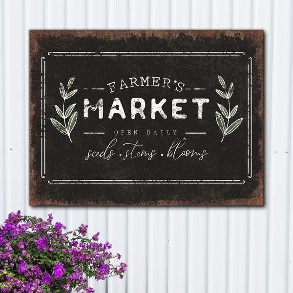 Farmers Market Sign | 1/2" Black or White Edge Foam Print Sign | Wall Art | Rustic | Vintage | Farmer's Market | Home Decor | FAST SHIPPING