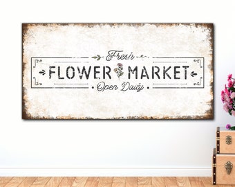 Fresh Flower Market Open Daily - 1/2" Black or White Edge Foam Sign | Wall Art | Farmhouse | Rustic | Home Sign | Wall Decor | FAST SHIPPING