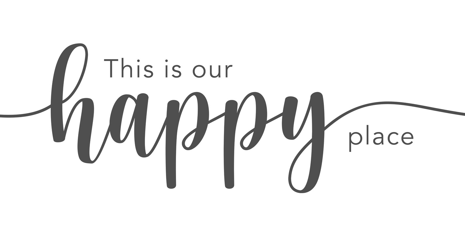This is Our Happy Place Script artwork 1/2 Black or Etsy