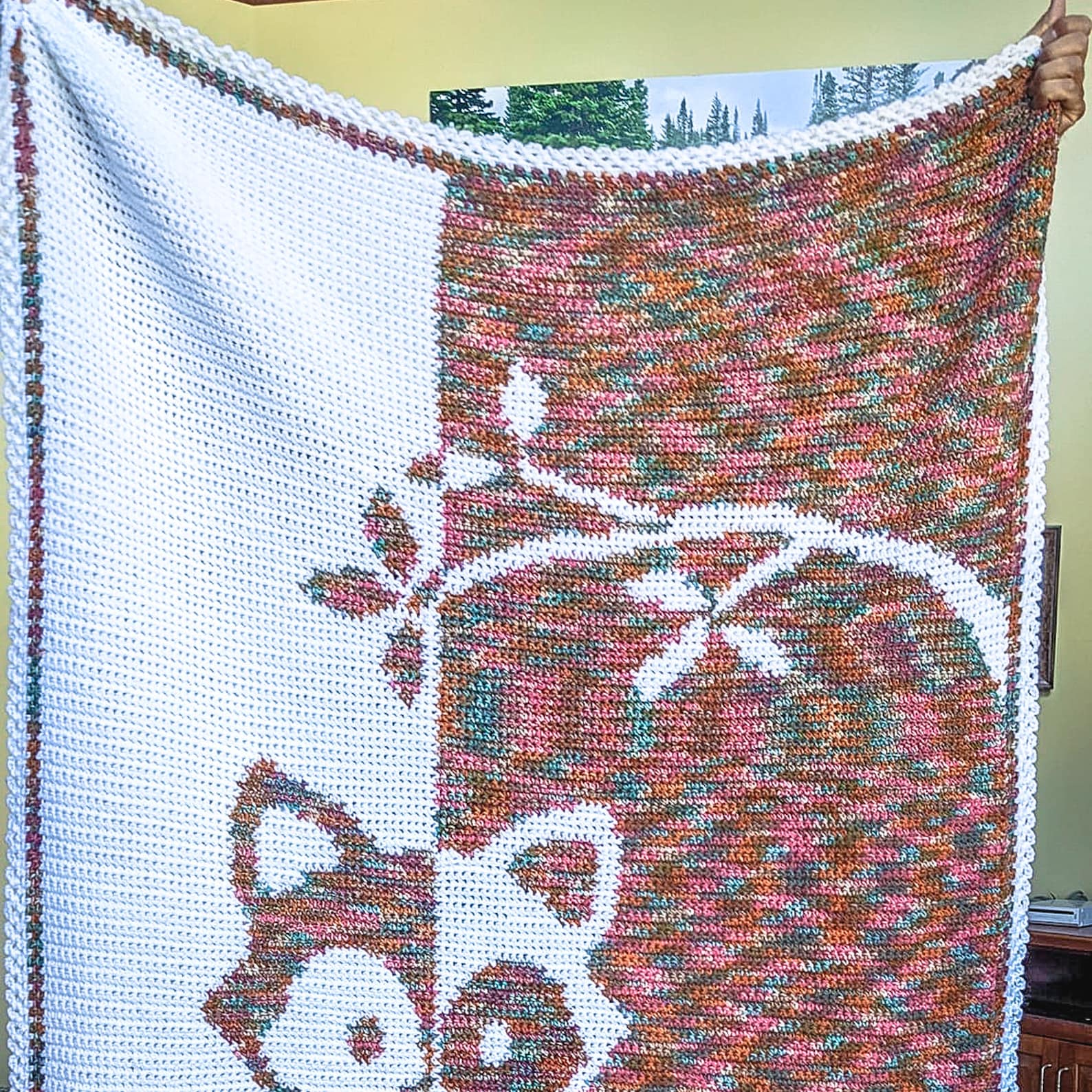 Two Color Graphghan Two-tone Foxy Crochet Graphghan PATTERN ONLY - Etsy