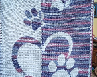 Heart and Paws Crochet Blanket Pattern **Crochet Pattern Only** (not a physical object)