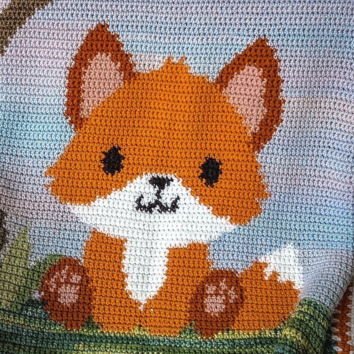 Baby Fox Graphghan *digital File ONLY* Baby Blanket. Not a Finished ...