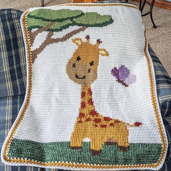 Giraffe Crochet Baby or Toddler Blanket Pattern digital Download Only Etsy Canada