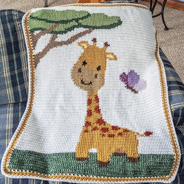 Giraffe Crochet Baby or Toddler Blanket Pattern *digital download only*