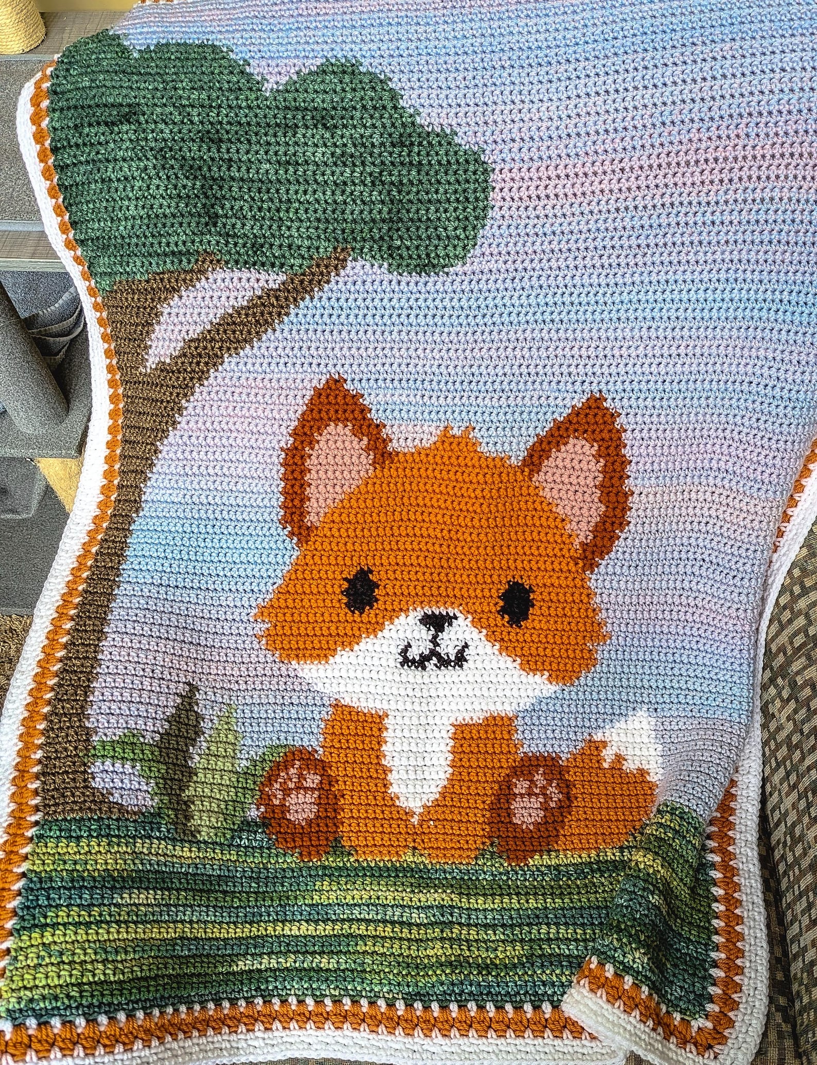 Baby Fox Graphghan *digital File ONLY* Baby Blanket. Not a Finished ...
