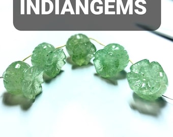 GREEN STRAWBERRY QUARTZ flowers Carving beautiful hand made natural gemstone best quality of 11 pcs GREEN STRAWBERRY QUARTZ flowers Carving beautiful hand made natural gemstone best quality of 11 pcs
