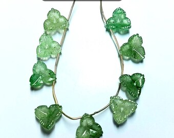 GREEN STRAWBERRY QUARTZ flowers Carving beautiful hand made natural gemstone best quality of 11 pcs GREEN STRAWBERRY QUARTZ flowers Carving beautiful hand made natural gemstone best quality of 11 pcs