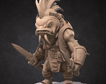 Locathah Rogue Miniature | Fishman Bandit Underwater Pirate for D&D, Daggerheart or Pathfinder | 3D Printed Resin RPG Fantasy Mini Figure