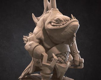 Locathah Pirate Miniature | Fishman Hook Bandit Underwater Rogue for D&D, Daggerheart or Pathfinder | 3D Printed Resin RPG Fantasy Mini