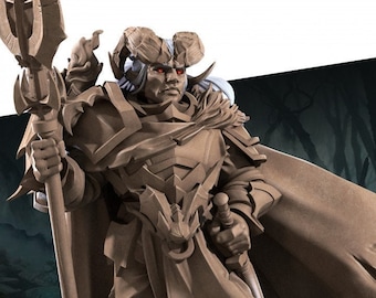 Tielfing Paladin Oathbreaker Paladin with spear Miniature |Secret Forge| Male high quality table top rpg miniature from |Bite the Bullet|