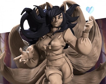 Catfolk Katari Pinup Spellcaster Miniature | Female Enchantress NSFW Topless Dungeons and Dragons tabletop rpg mini |Bite the Bullet|