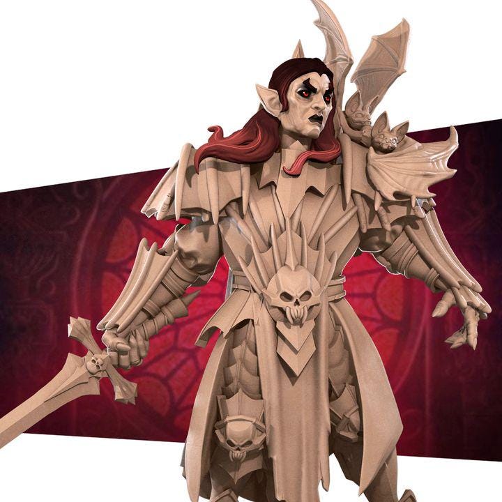 Vampire Necromancer Miniature | Curse of Strahd Boss for D&D
