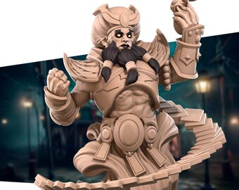 Djinn Diviner Miniature | Genie Spellcaster NPC for D&D, Daggerheart, RuneScape, or Pathfinder | 3D Printed Fantasy RPG Resin Mini Figure
