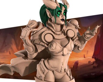Tiefling Pinup Miniature | Female Demon Knight Warrior for D&D, Daggerheart, RuneScape, or Pathfinder | 3D Printed Fantasy RPG Resin Mini