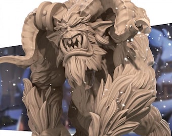 Yeti Monster Miniature | Abominable Snowman Krampus Beast for D&D, Daggerheart, RuneScape or Pathfinder | 3D Printed Resin RPG Fantasy Mini