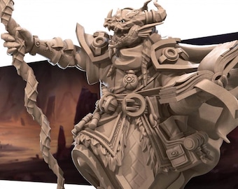 Dragonborn or Drakona Sorcerer Miniature | Draconic Warlock Mage for D&D, Daggerheart, or Pathfinder | 3D Printed Resin Fantasy RPG Mini