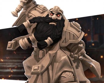Dwarf Emperor Miniature | Dark Duergar Warlord Priest for D&D, Daggerheart, RuneScape, or Pathfinder | 3D Printed Resin RPG Fantasy Mini