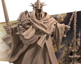 Witch King Wraith Miniature | Undead Dark Lord Warlock Patron for The One Ring TTRPG, D&D or Pathfinder | 3D Printed Resin RPG Fantasy Mini