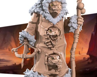 Kobold Hunter Miniature | Draconic Winter Stalker Ranger for D&D, Daggerheart, RuneScape, or Pathfinder | 3D Printed Fantasy RPG Resin Mini