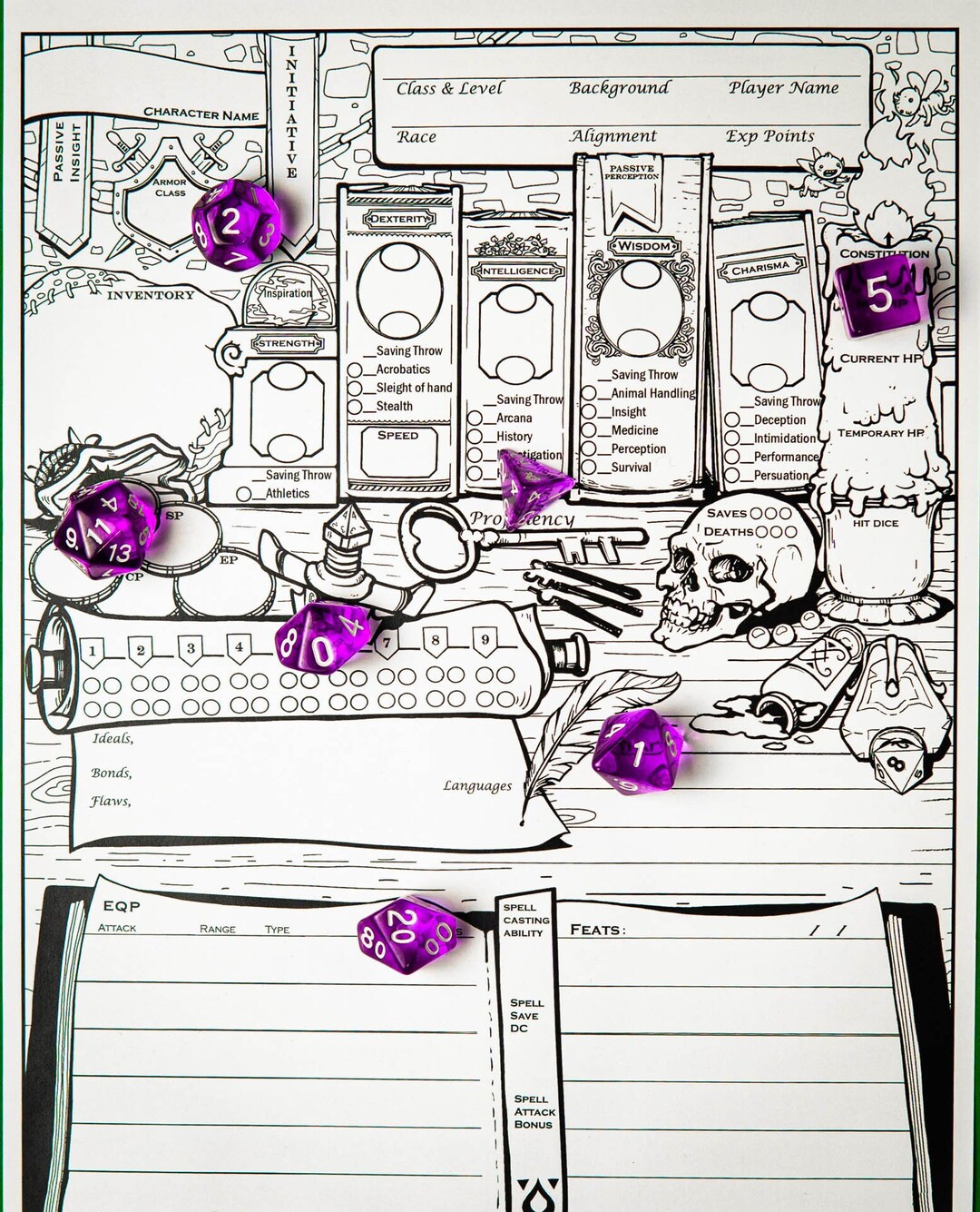 Ultimate Single Page D&D Sheet Featuring All Necessities and Spell Slot ...