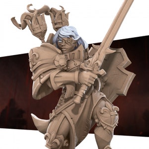 Female Human Paladin Warrior Miniature |Secret Forge| Woman Fighter Fully Armored table top rpg miniature figure